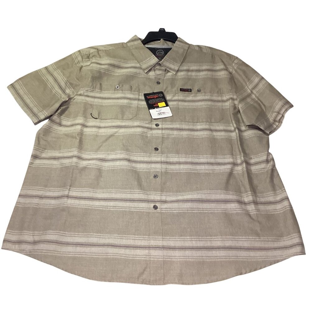 Wrangler Men's All Teran Gear Breeze Shirt ATG Size XXL Beige/Brown New W Tags